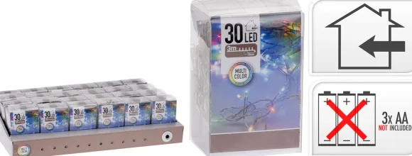 Lyskæde multifarvet 30 LED