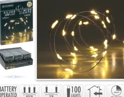 Lyskæde sølv-wire 100 LED