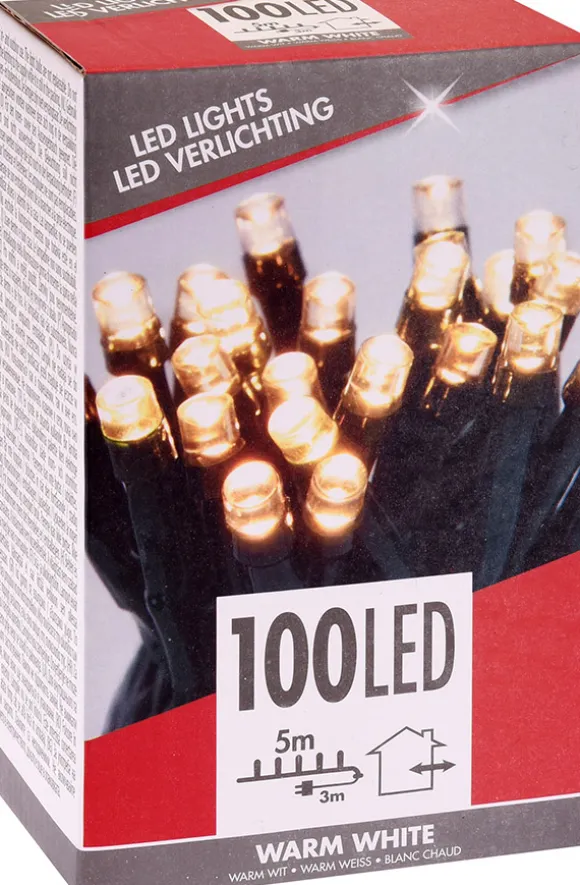 Lyskæde varm hvid 100 LED