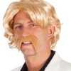 Paryk Chuck blond med overskæg
