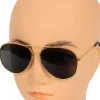 Pilot solbrille guld m/sort glas