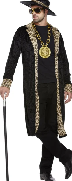 Pimp kostume sort m/leopard