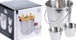 Pommes frites spand m/dip-skåle