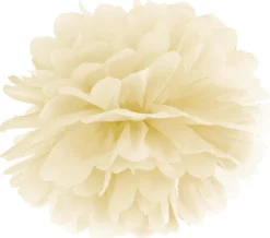 Pompom papir 25 cm creme