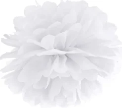 Pompom papir 35 cm hvid