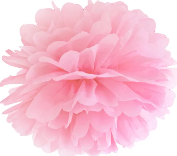 Pompom papir 35 cm lyserød