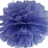 Pompom papir 25 cm navy blå