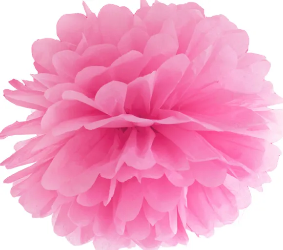 Pompom papir 35 cm pink