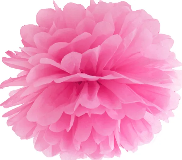 Pompom papir 25 cm pink