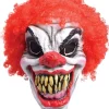 Scary clown maske rødt hår