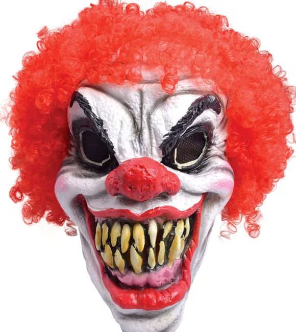 Scary clown maske rødt hår