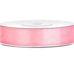 Silkebånd lyserød 12 mm x 25 m
