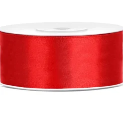 Silkebånd rød 25 mm x 25 m