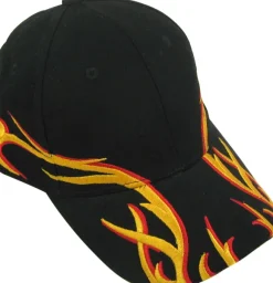 Sort cap m/flammer, barn