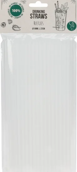 Sugerør transparent 50-pak