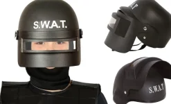 SWAT hjelm med visir, børne