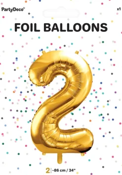 Tal ballon 2 guld 86 cm