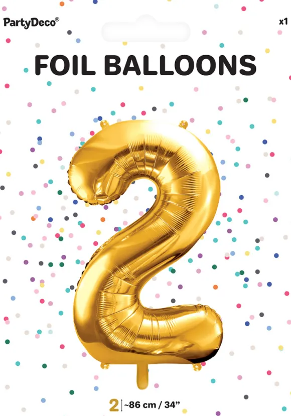 Tal ballon 2 guld 86 cm