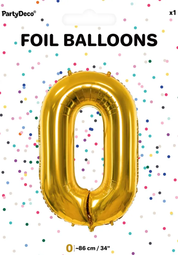 Tal ballon 0 guld 86 cm