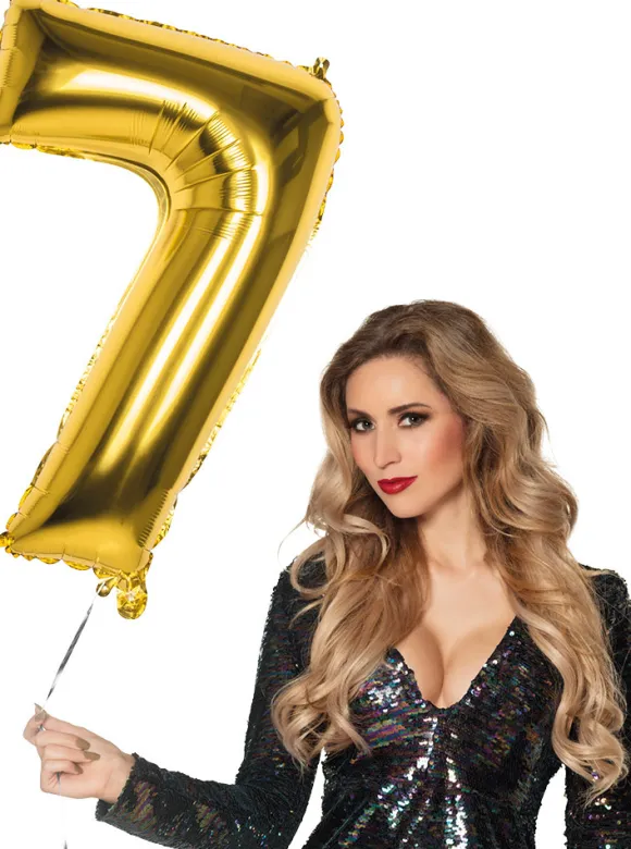 Tal ballon 7 guld 86 cm