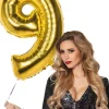 Tal ballon 9 guld 86 cm