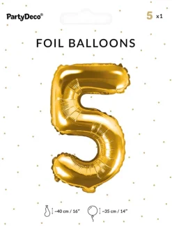 Tal ballon 5 guld 35 cm