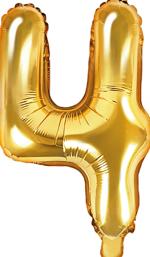 Tal ballon 4 guld 35 cm
