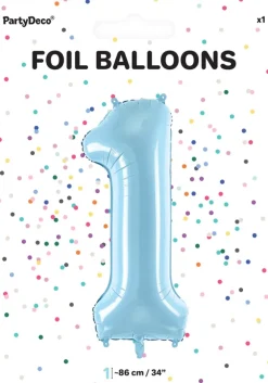Tal ballon 1 lyseblå 86 cm