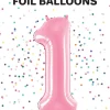 Tal ballon 1 lyserød 86 cm