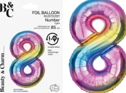 Tal ballon 8 regnbue 85 cm
