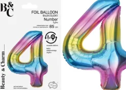 Tal ballon 4 regnbue 85 cm