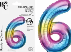 Tal ballon 6 regnbue 85 cm