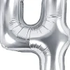 Tal ballon 4 sølv 35 cm