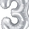 Tal ballon 3 sølv 35 cm