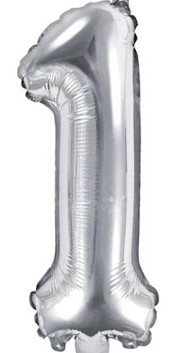Tal ballon 1 sølv 35 cm