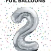 Tal ballon 2 sølv 86 cm