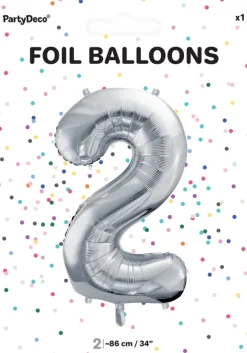 Tal ballon 2 sølv 86 cm