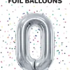 Tal ballon 0 sølv 86 cm