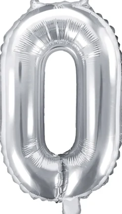 Tal ballon 0 sølv 35 cm