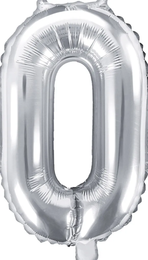 Tal ballon 0 sølv 35 cm