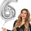 Tal ballon 6 sølv 86 cm