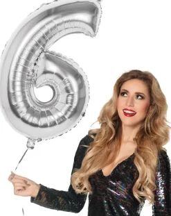 Tal ballon 6 sølv 86 cm