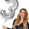 Tal ballon 3 sølv 86 cm