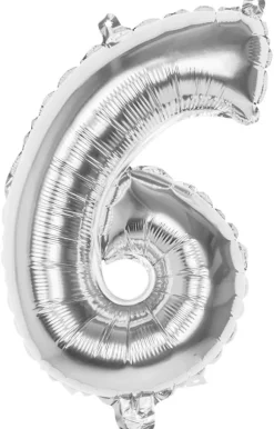 Tal ballon 6 sølv 36 cm