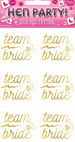 Team Bride tattoos 6-pak