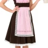 Tyrolerkjole pink/brun, L