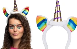 Unicorn hårbøjle med regnbueører