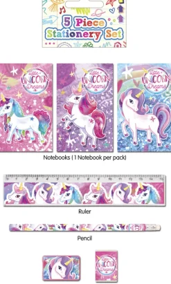 Unicorn skrivesæt 5 dele