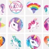 Unicorn tatoveringer 12-pak