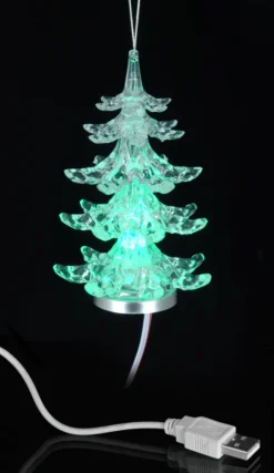 USB juletræ m/LED-lys 11 cm
